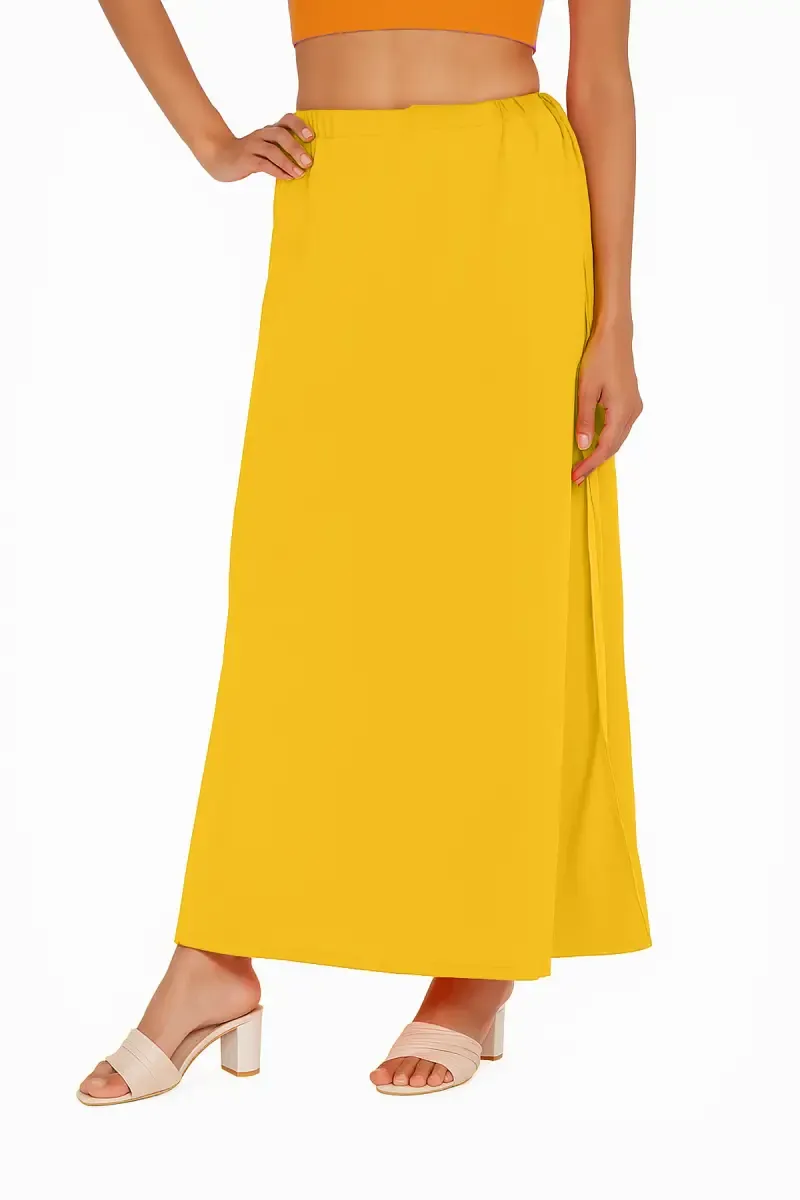 Cotton Solid Inskirt for Women 010245YEL95C