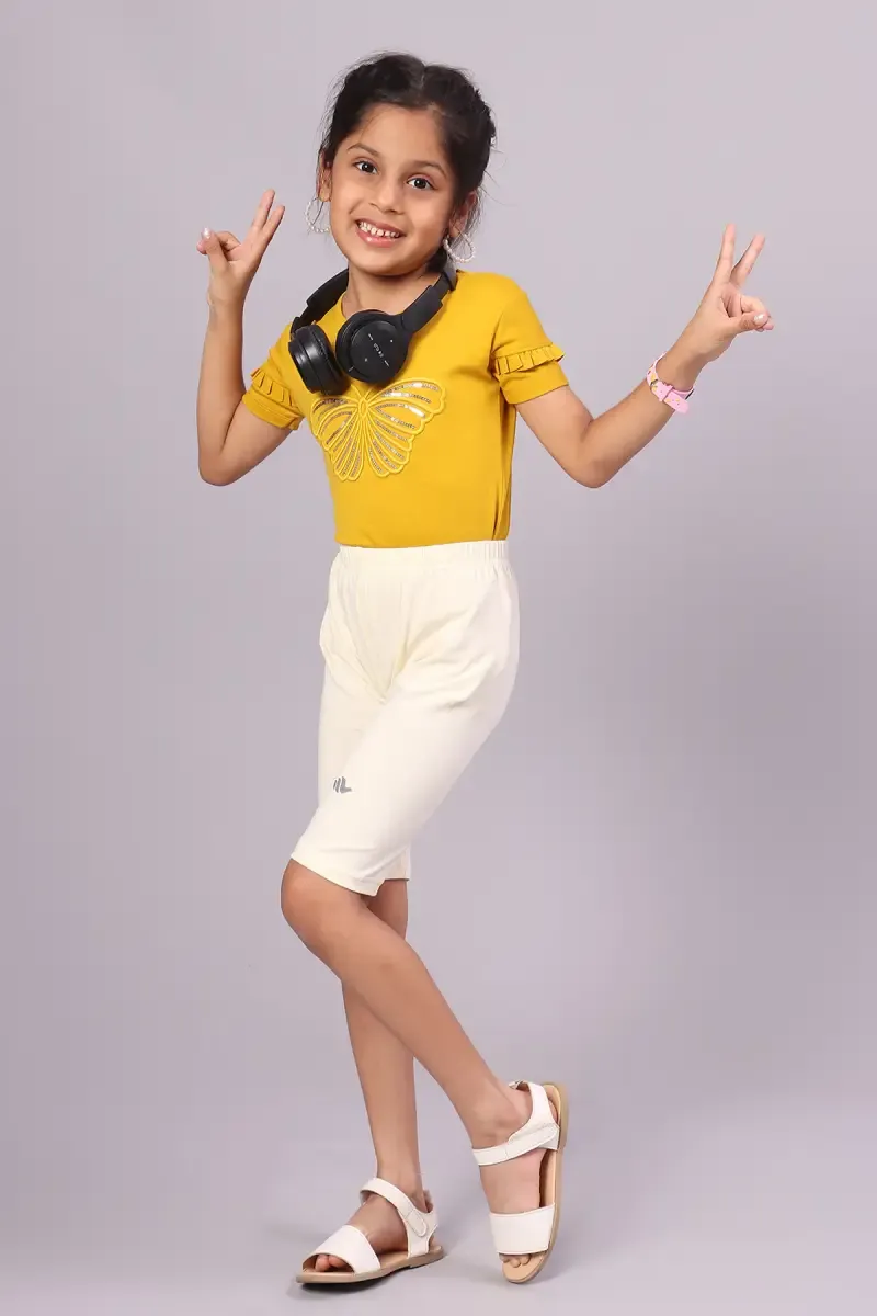 Girl's Cotton Spandex Solid Shorts (4-12 Yrs) 010307CRE810YRS