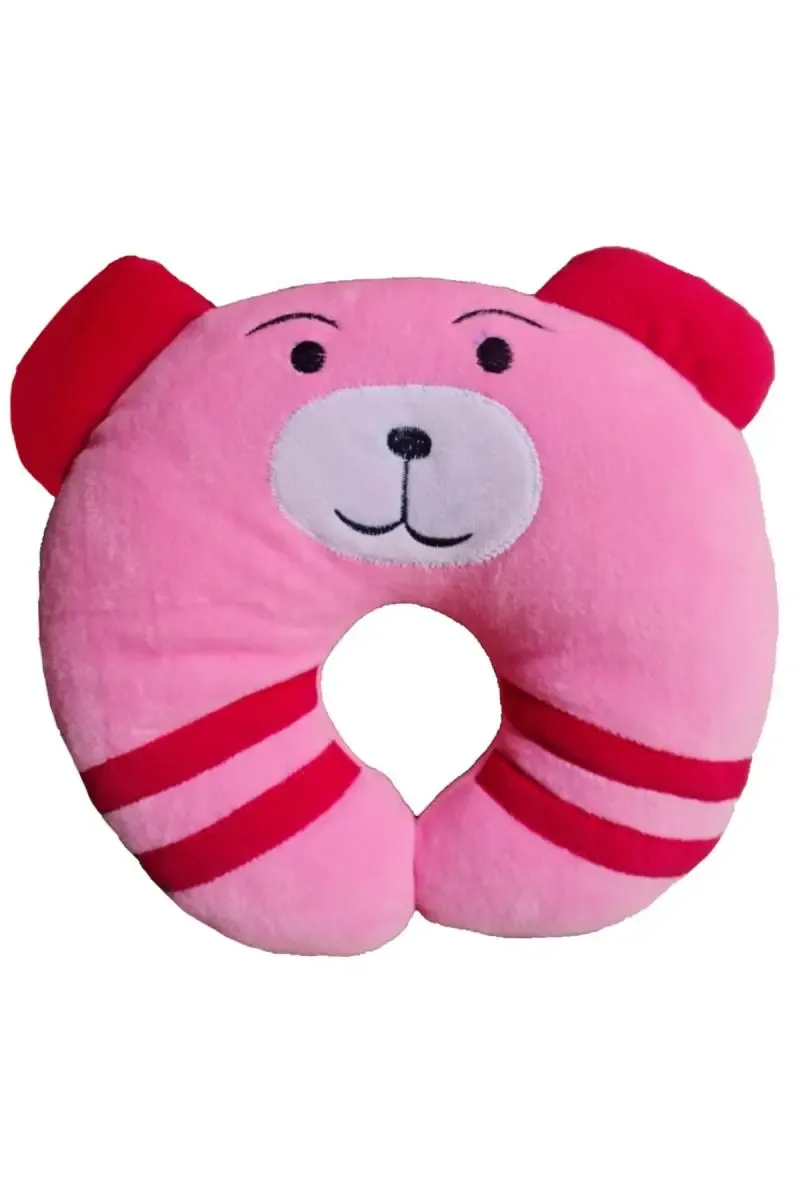 Brandonn U Shaped Cotton Baby Neck Pillow  - Pack of 1 (Deep Pink) 