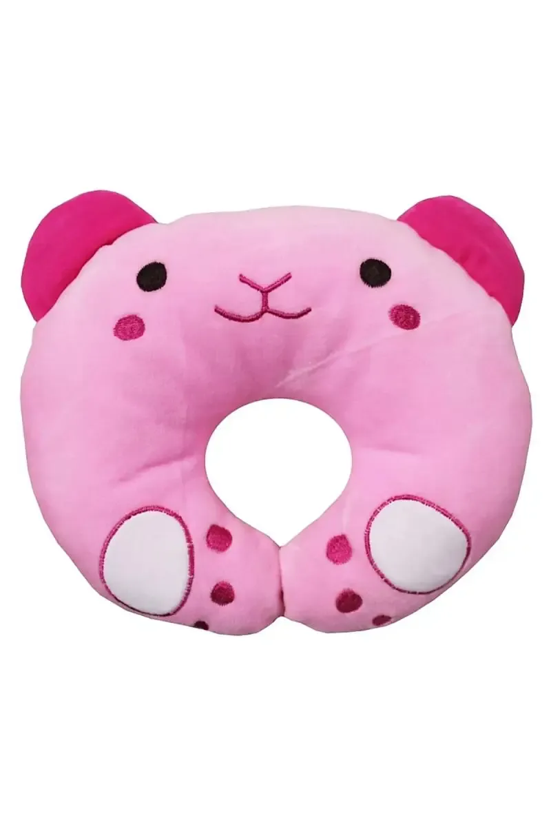 Brandonn U Shaped Cotton Baby Neck Pillow  - Pack of 1 (Pink)