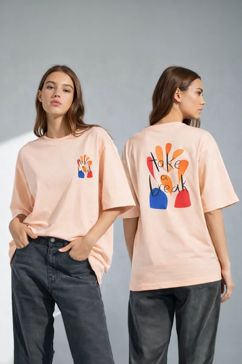 Cotton Typographic Printed T-Shirt for Women 010385XLPEA