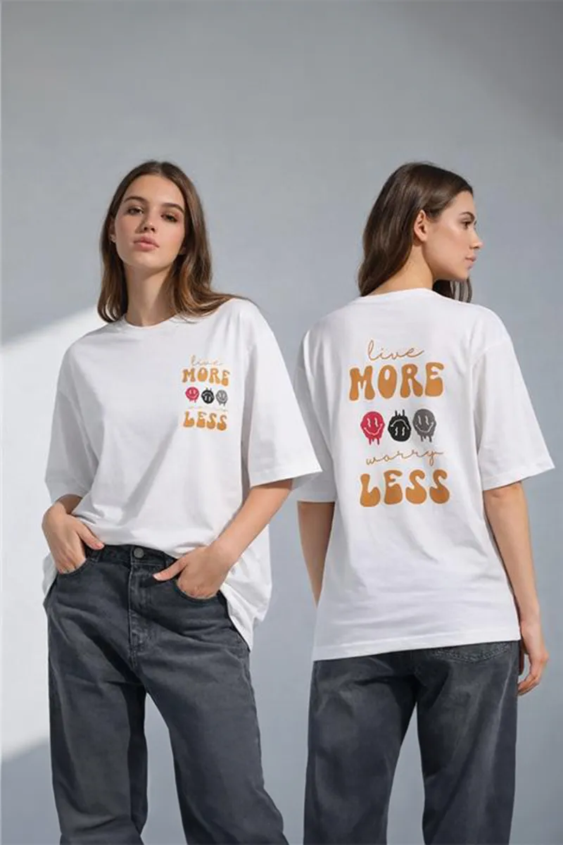 Cotton Typographic Printed T-Shirt for Women 010386XLWHI