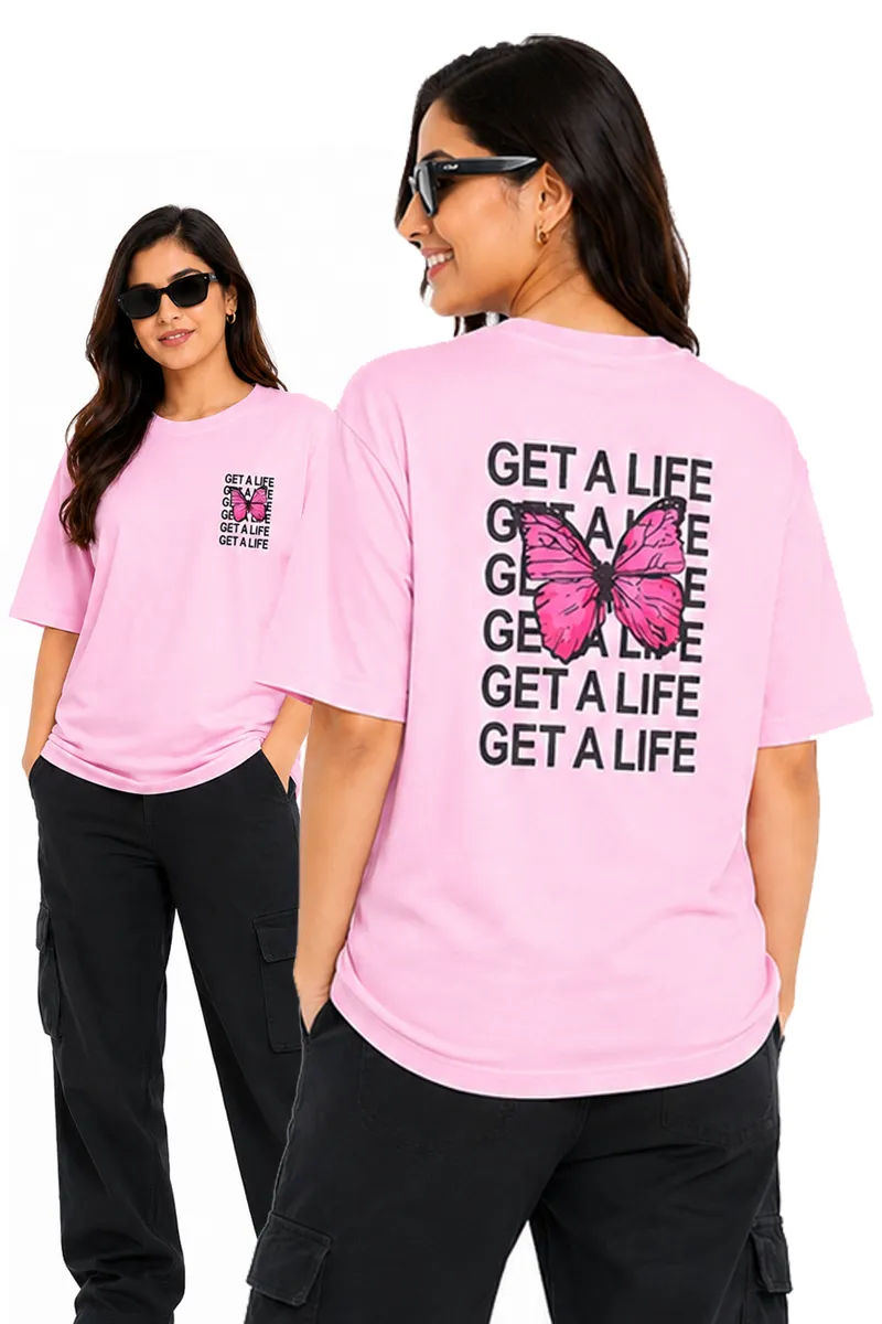 Cotton Blend Typographic Printed T-Shirt for Women