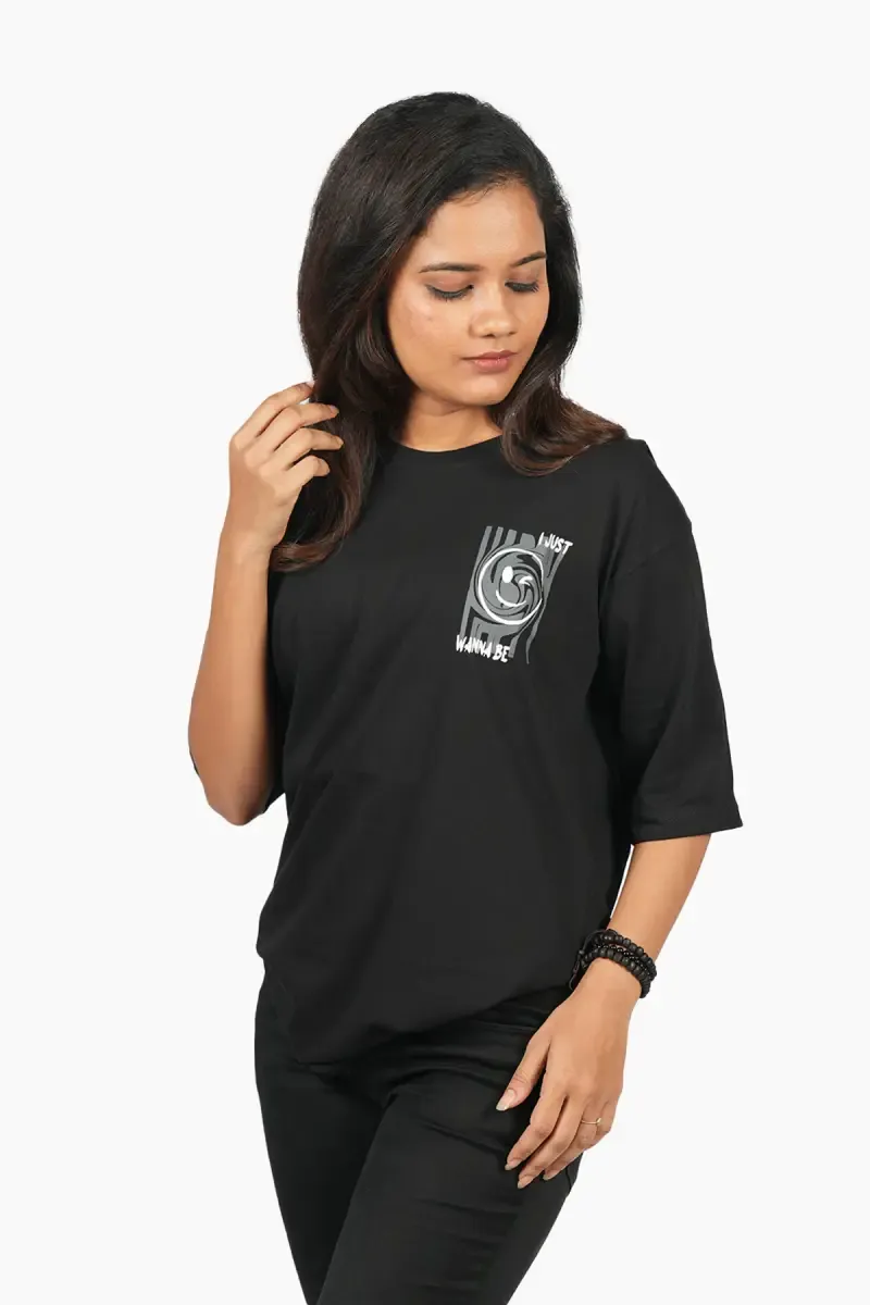 Cotton Blend Graphic Printed T-Shirt for Women 010420XXLBLA