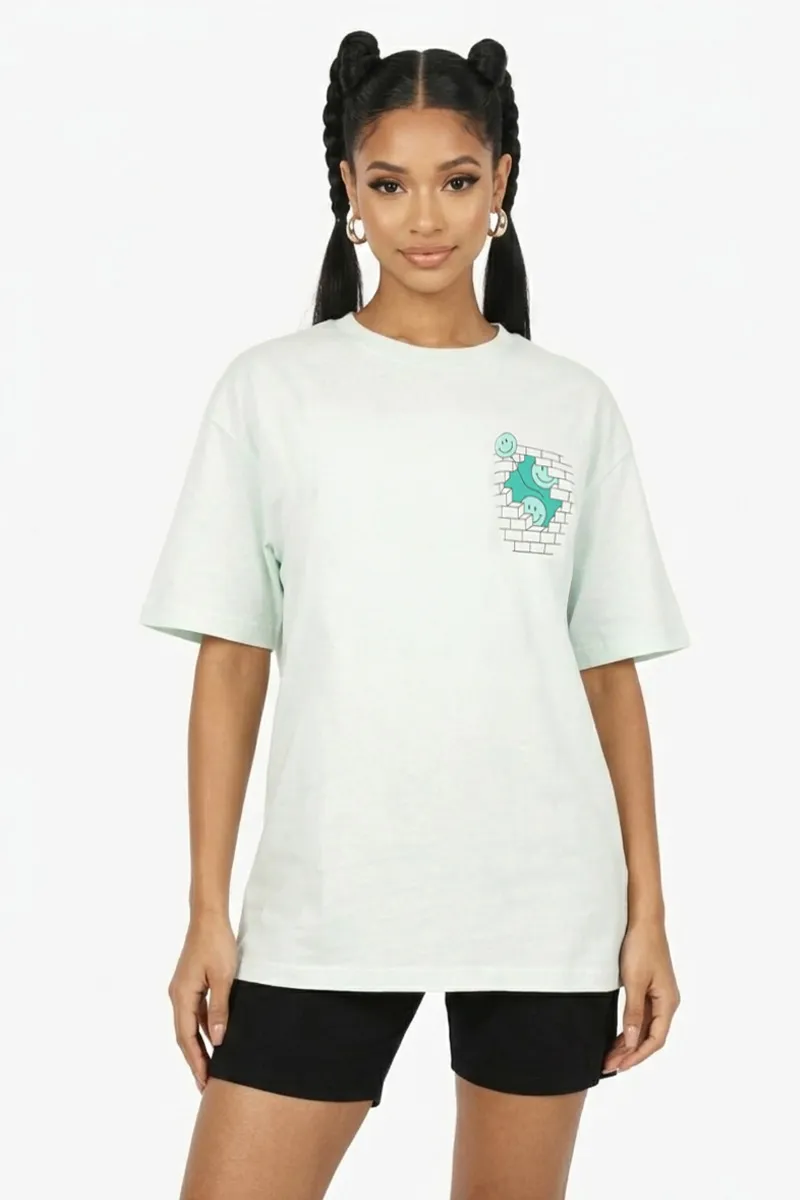 Cotton Blend Graphic Printed T-Shirt for Women 010441XXLLIGGRE