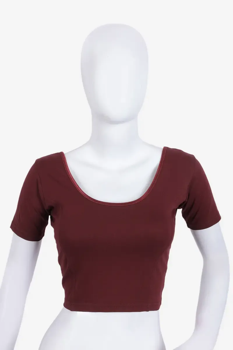 Cotton Lycra Solid Readymade Blouse for Women