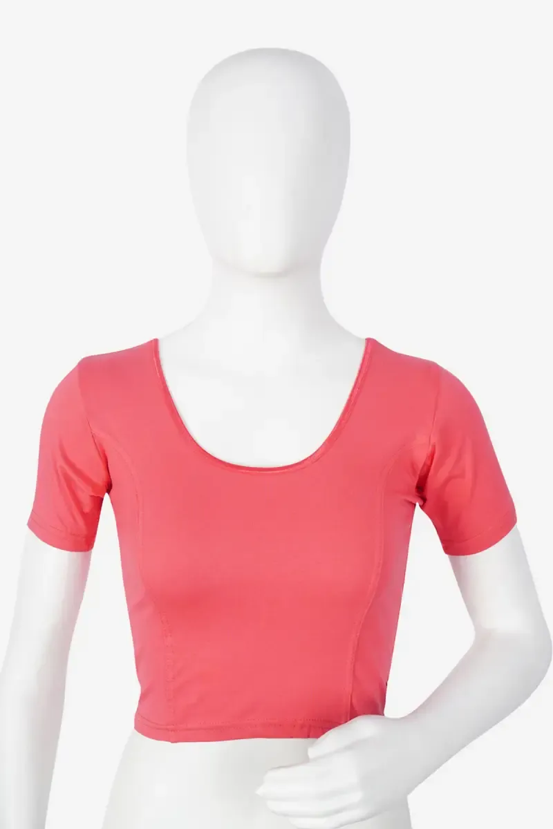 Cotton Lycra Solid Readymade Blouse for Women