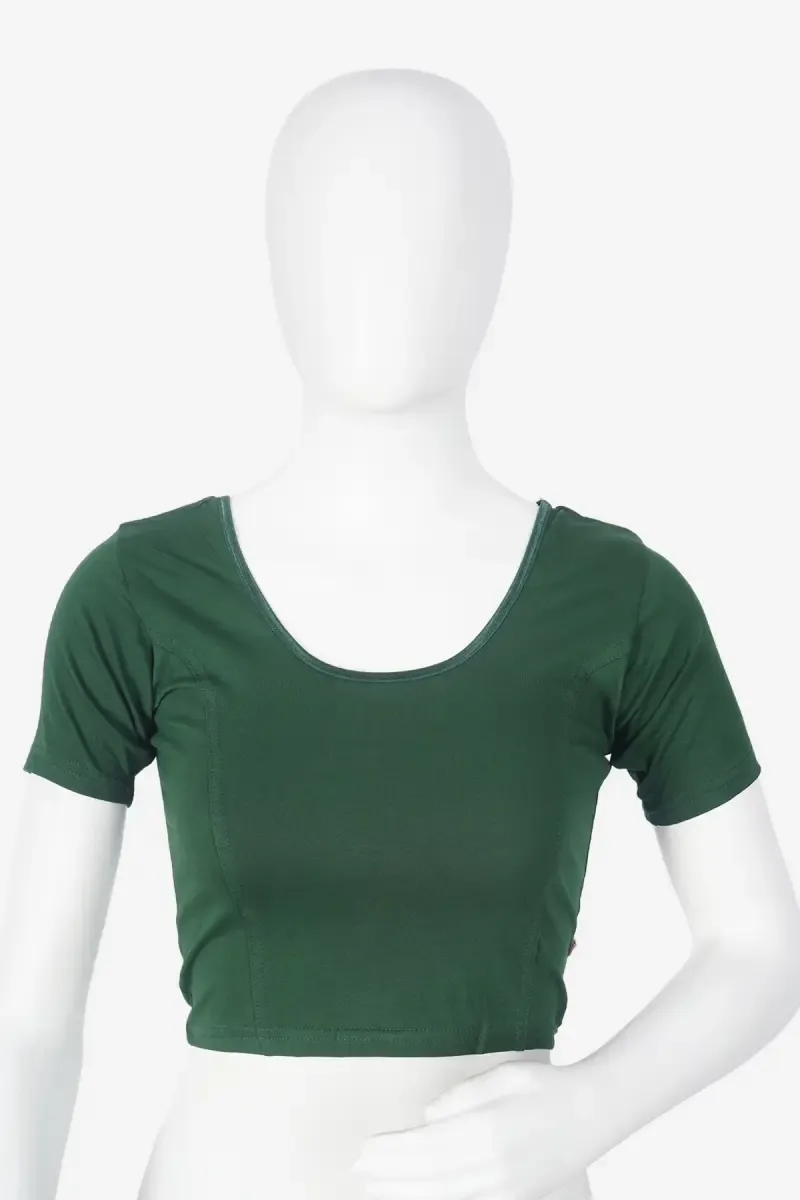 Cotton Lycra Solid Readymade Blouse for Women