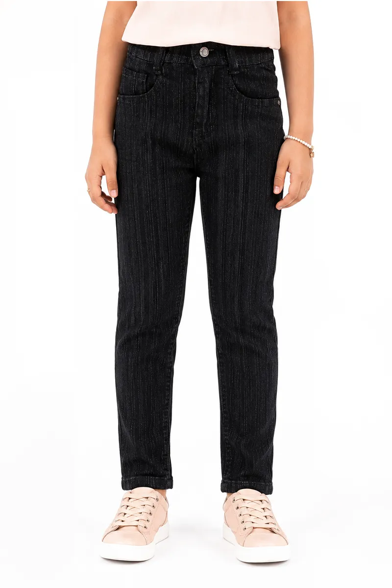 Girls Denim Striped Jeans - (2 - 8 Yrs)