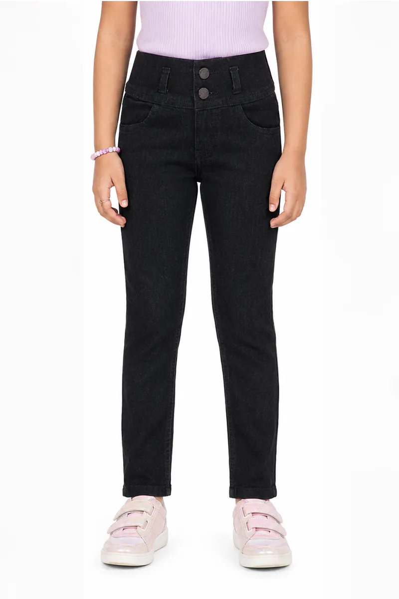 Girl's Denim Solid Jeans (2 - 8 Yrs)