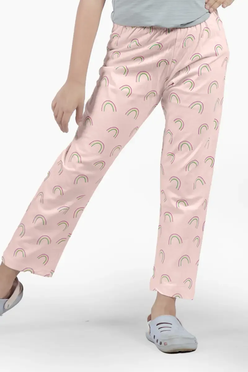Girl's Cotton Printed Pyjama Pant (4 - 8 Yrs) 010560PEA78YRS