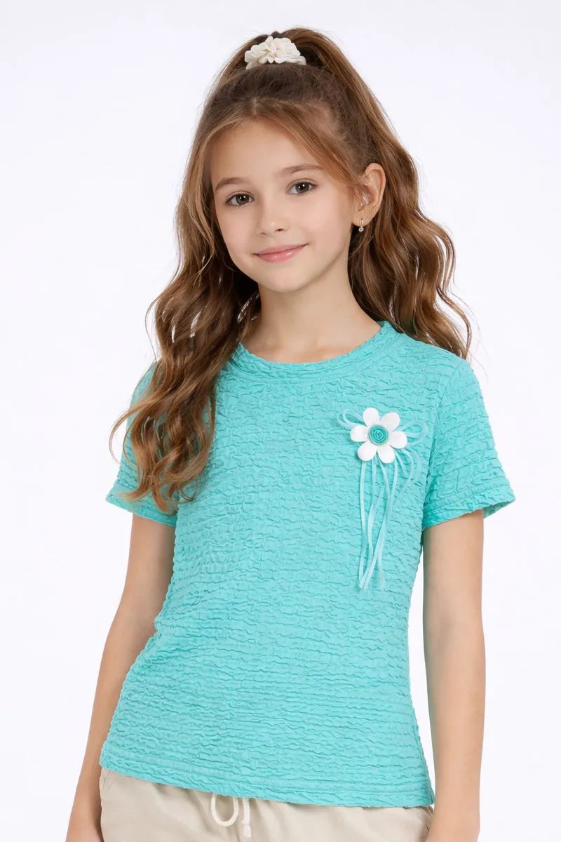 Cotton Lycra Blend Solid T-Shirt for Girl (2 - 14 Yrs)