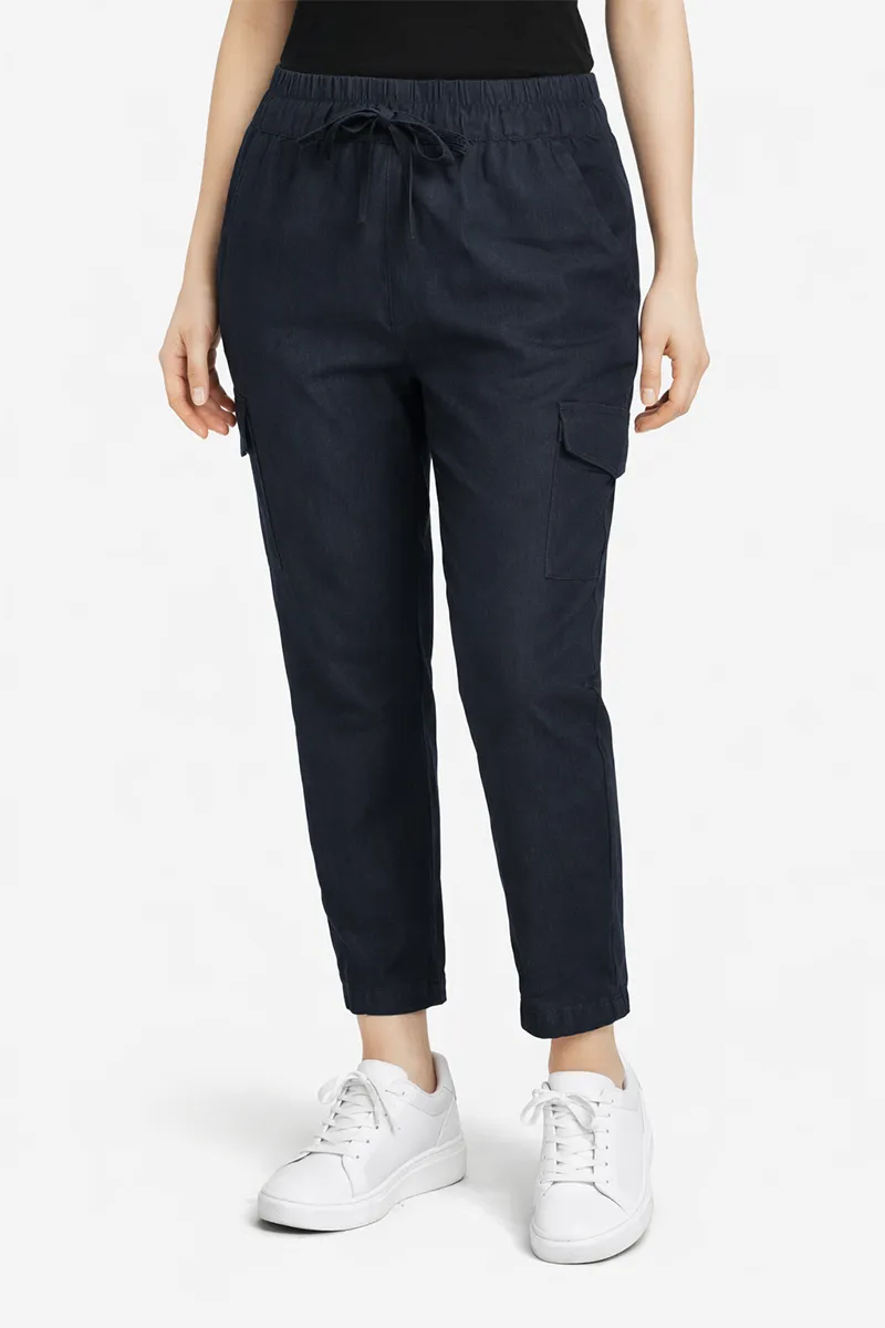 Cotton Blend Solid Pant for Women