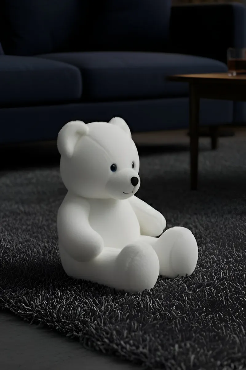 Super Soft Fabric Fluffy Bear Soft Toy (Design may vary) 010648WHI2