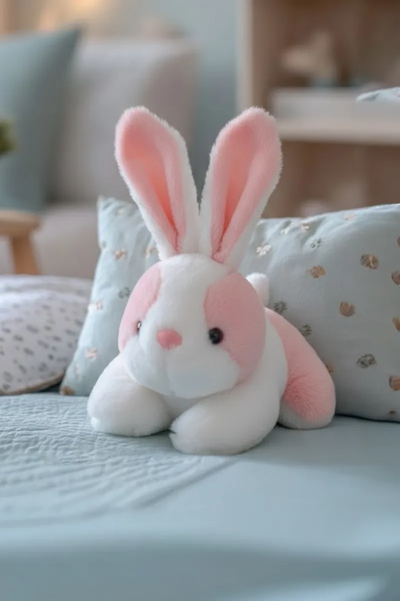 Synthetic Fibre Happy Joyful Rabbit Soft Toy 010661MUL