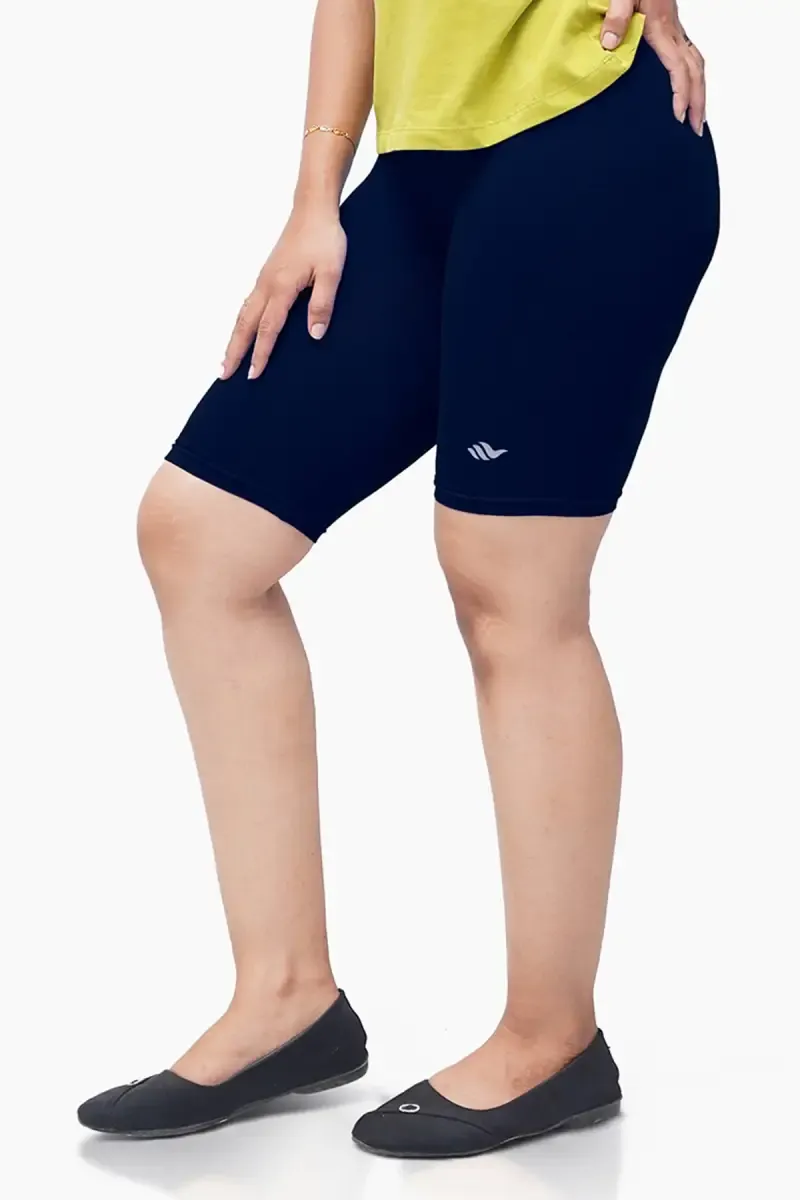 Cotton Lycra Blend Solid Yoga Shorts for Women