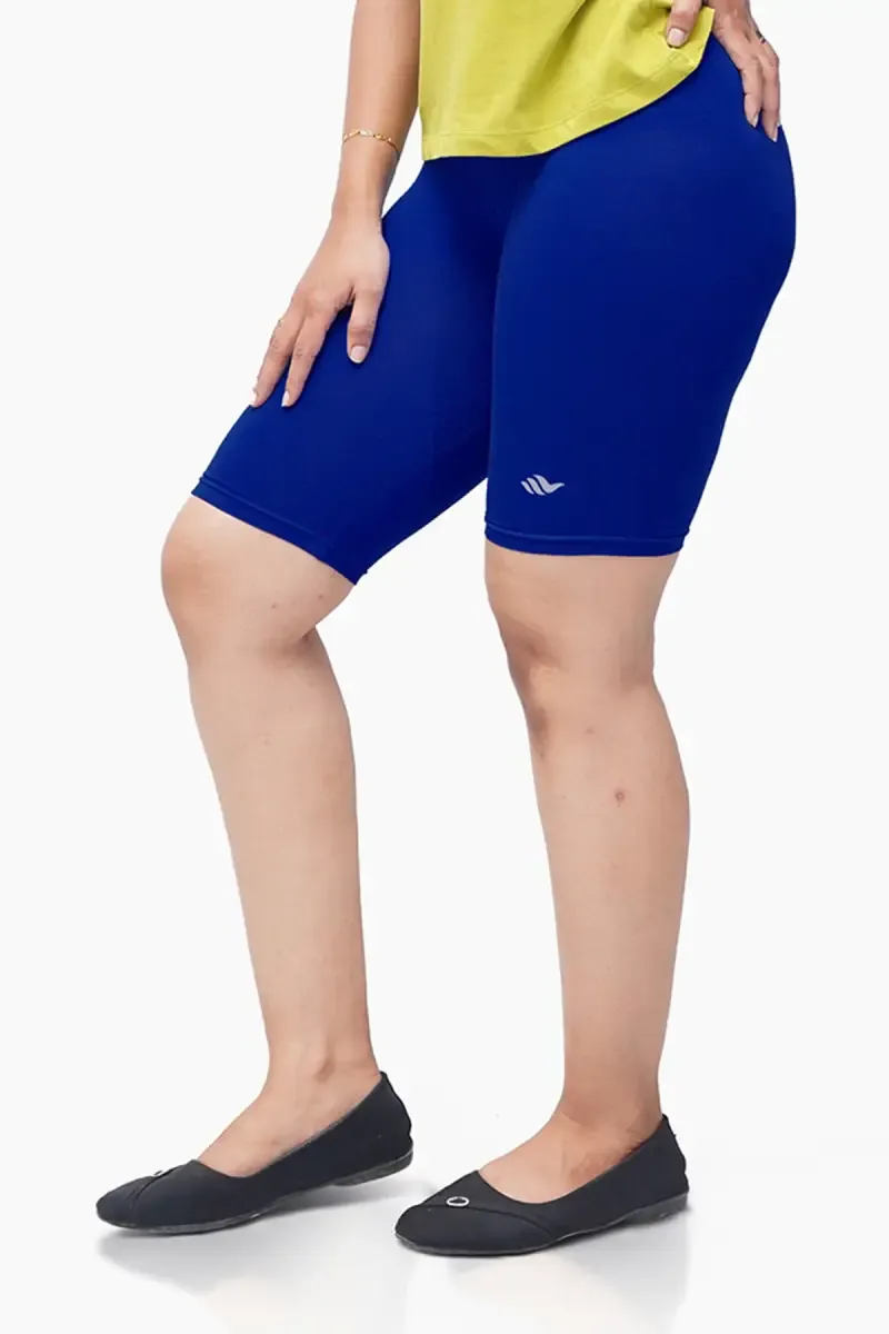 Cotton Lycra Blend Solid Yoga Shorts for Women