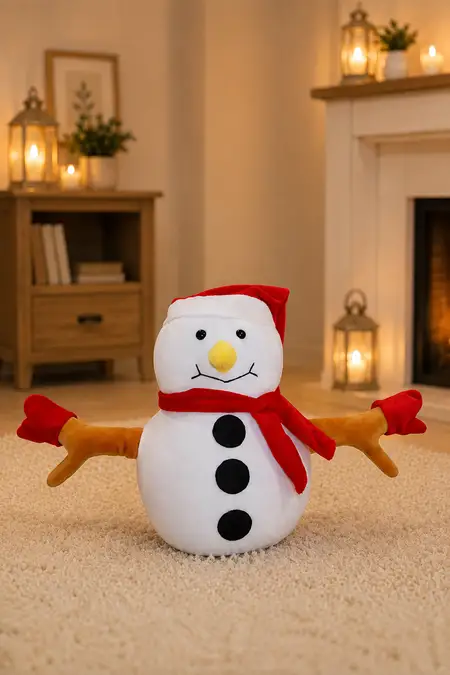 Polyester Mr. Snowy Stuffed Soft Toy - 30 Cm