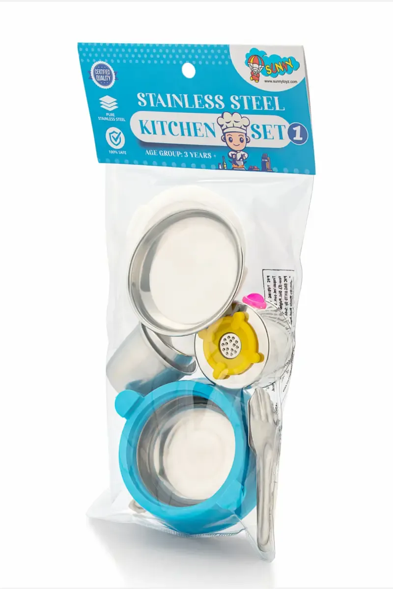 Girl's Stainless Steel Kitchenware Set - 8 Pc