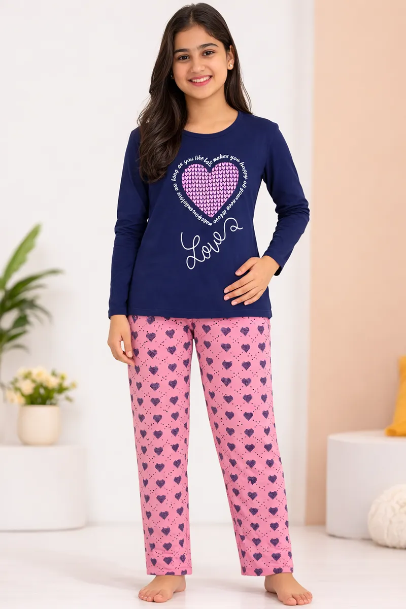 Cotton Printed Pyjama Set for Girls
