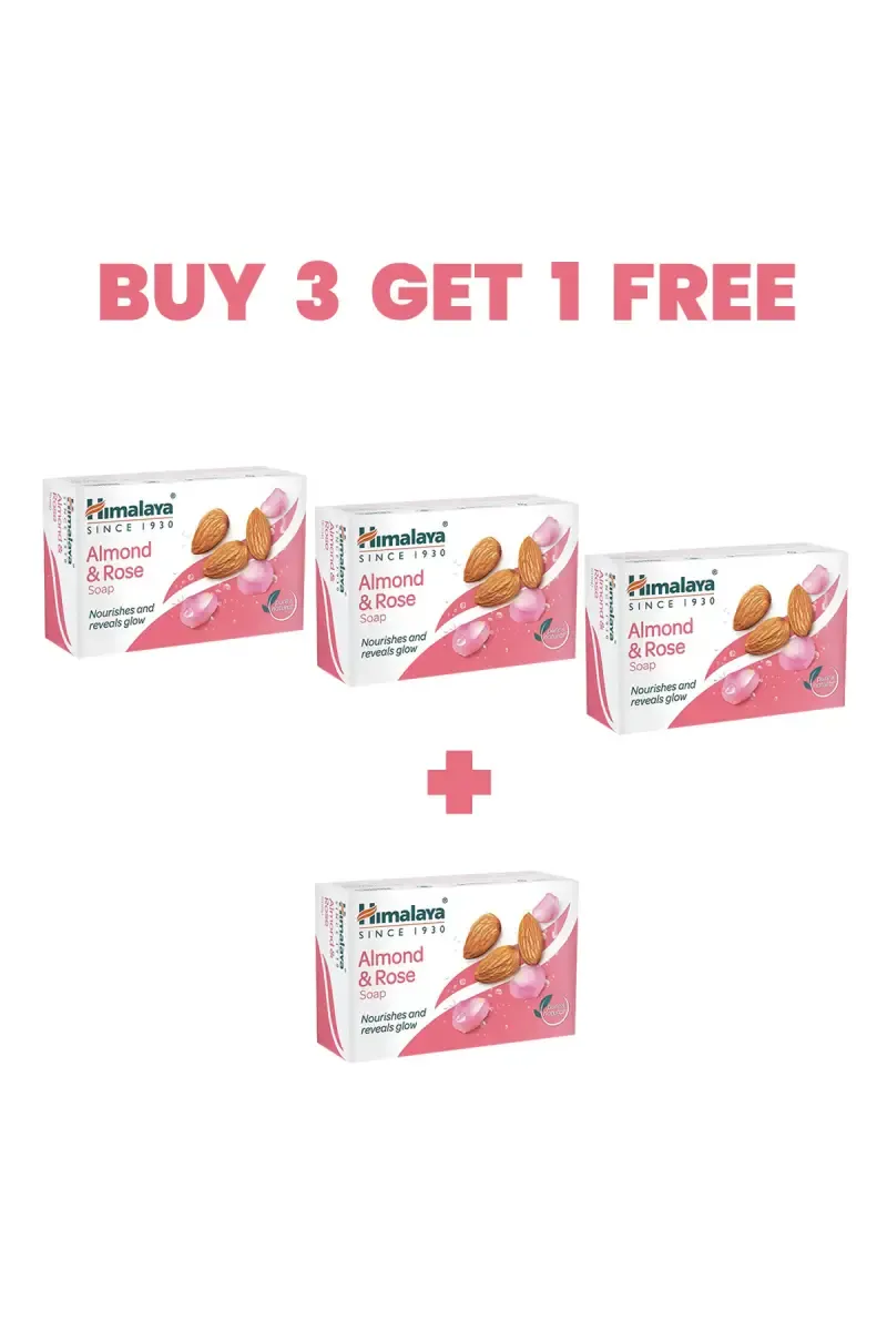 Himalaya Almond and Rose Soap  Buy 3 Get 1 Free (75g X 4)