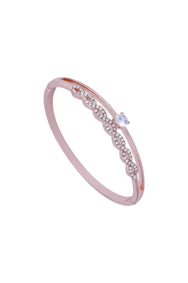 Alloy White Zircon Party And Festive Wear Bracelet