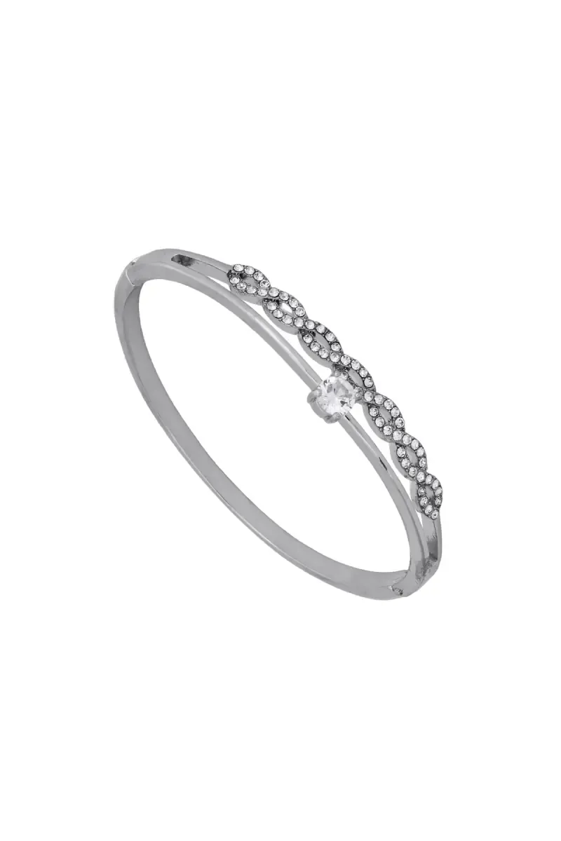 Alloy White Zircon Party And Festive Wear Bracelet