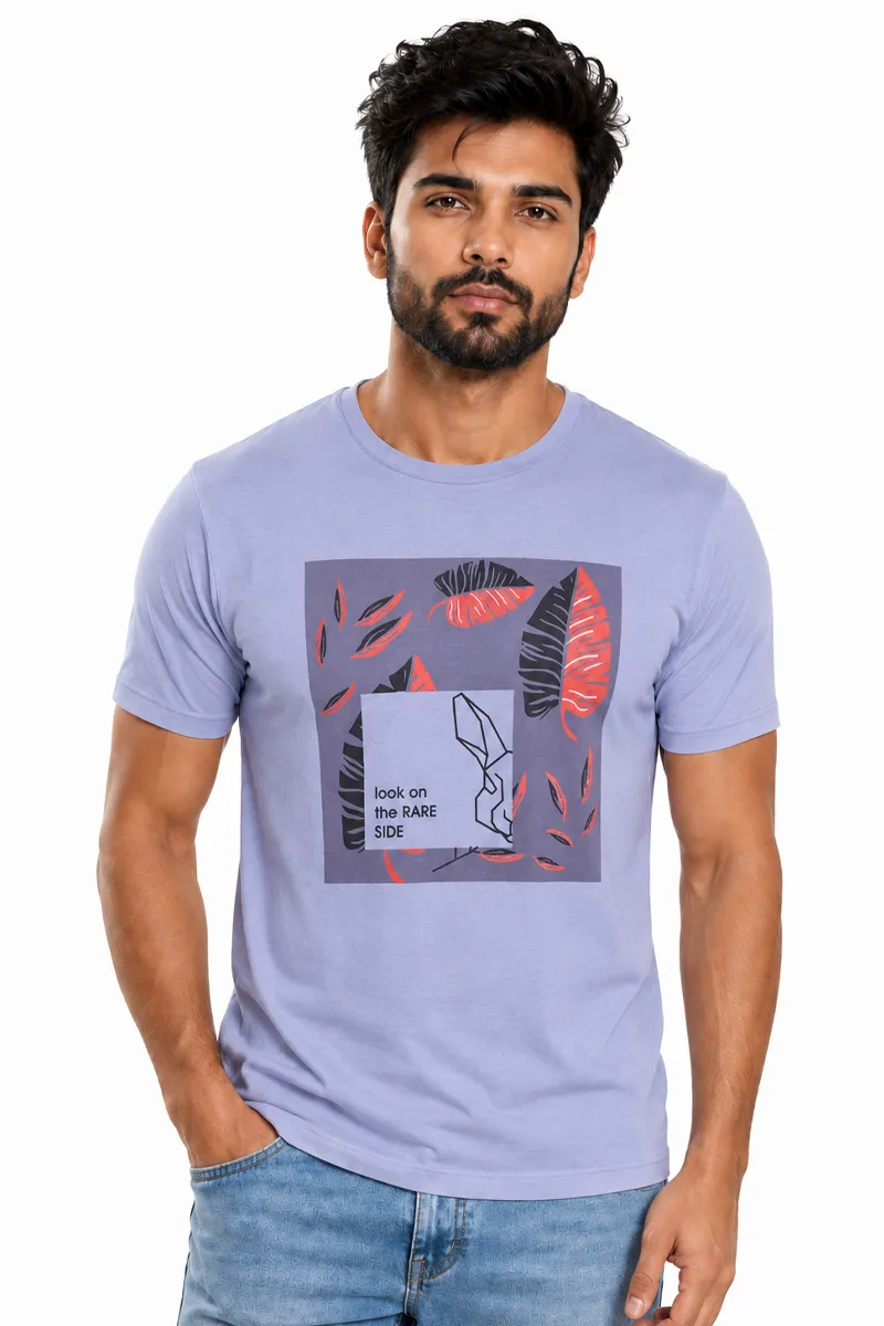 Tencel Lycra Graphic Print T-shirt for Men