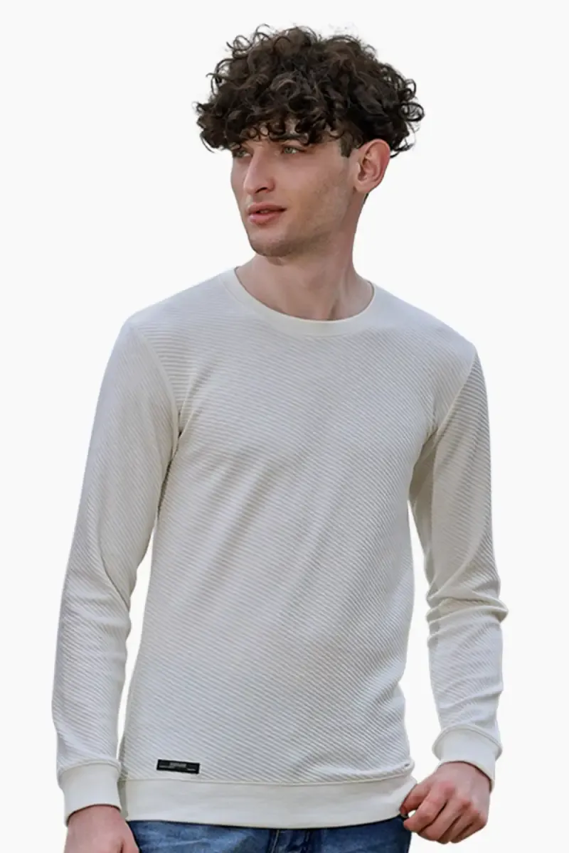 Cotton Slim Fit T-shirt for Men 011148LWHI