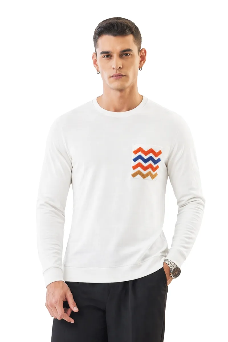 Men's Cotton Solid Sweatshirts with Embroidery