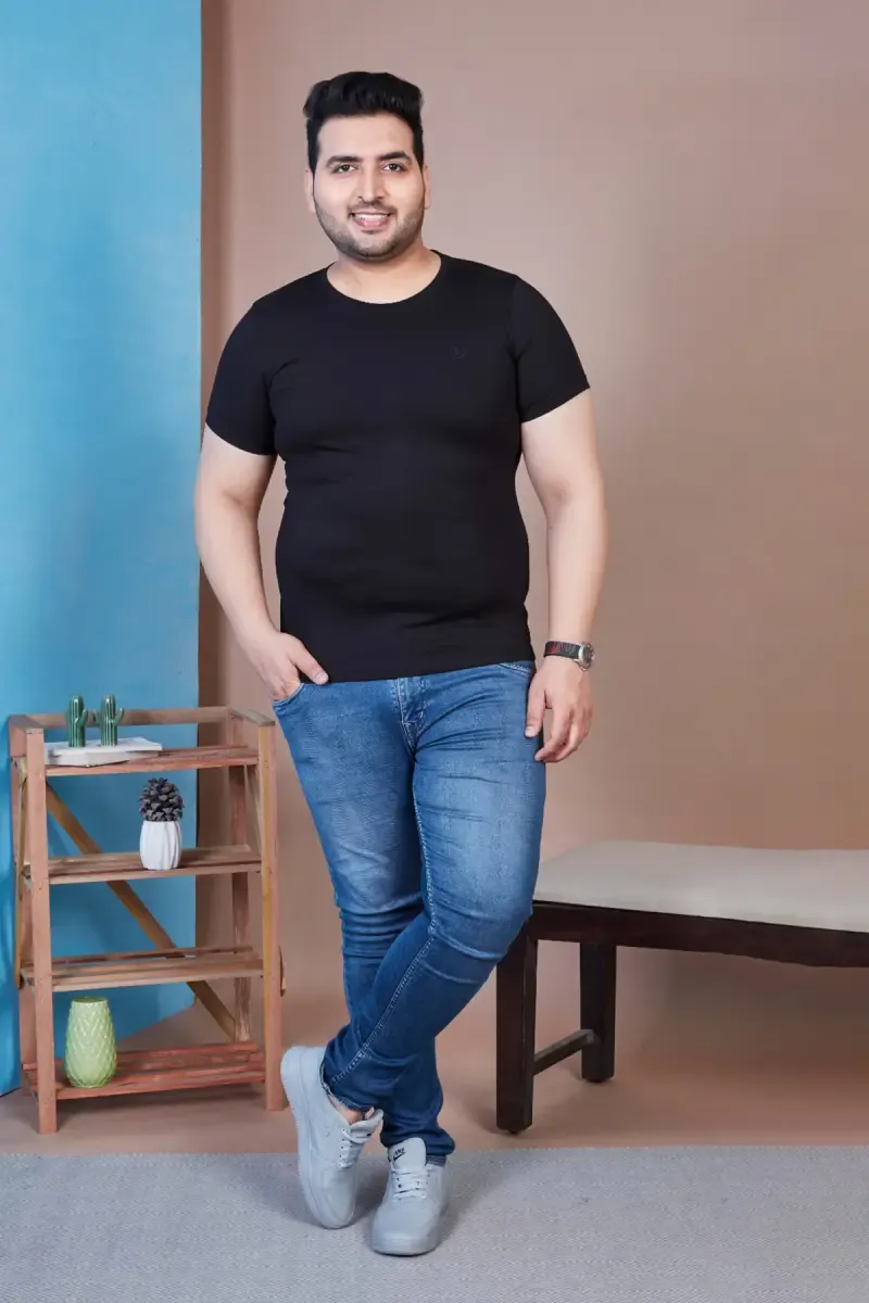 Plus Size Cotton T-shirt for Men 0113532XLBLA