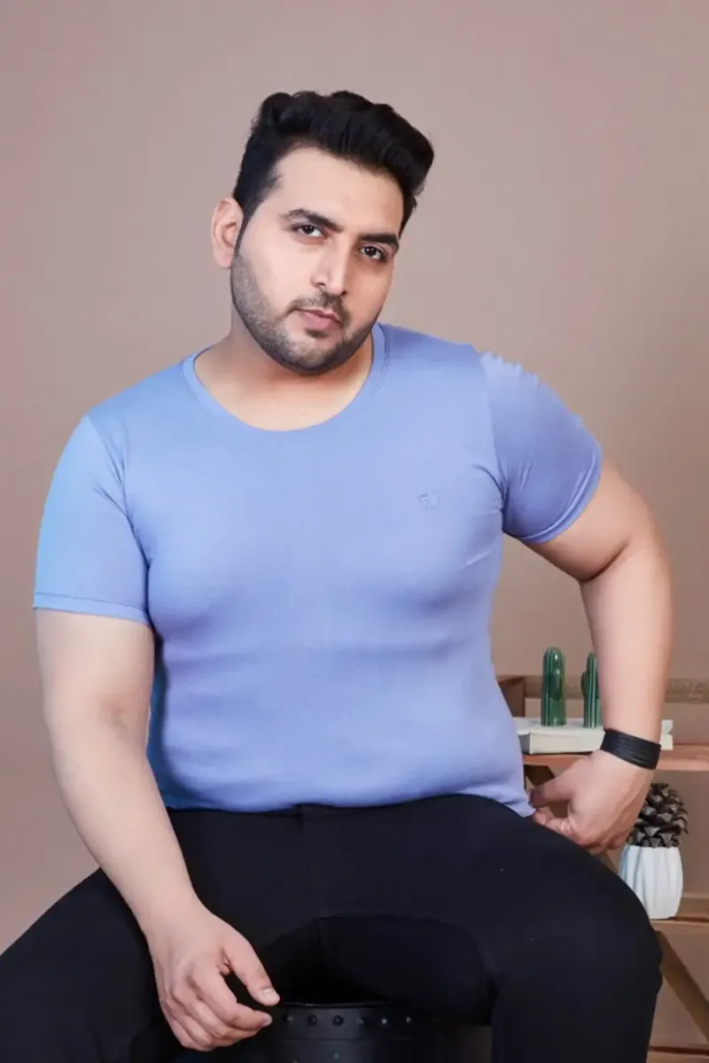 Plus Size Cotton T-shirt for Men 0113534XLPUR