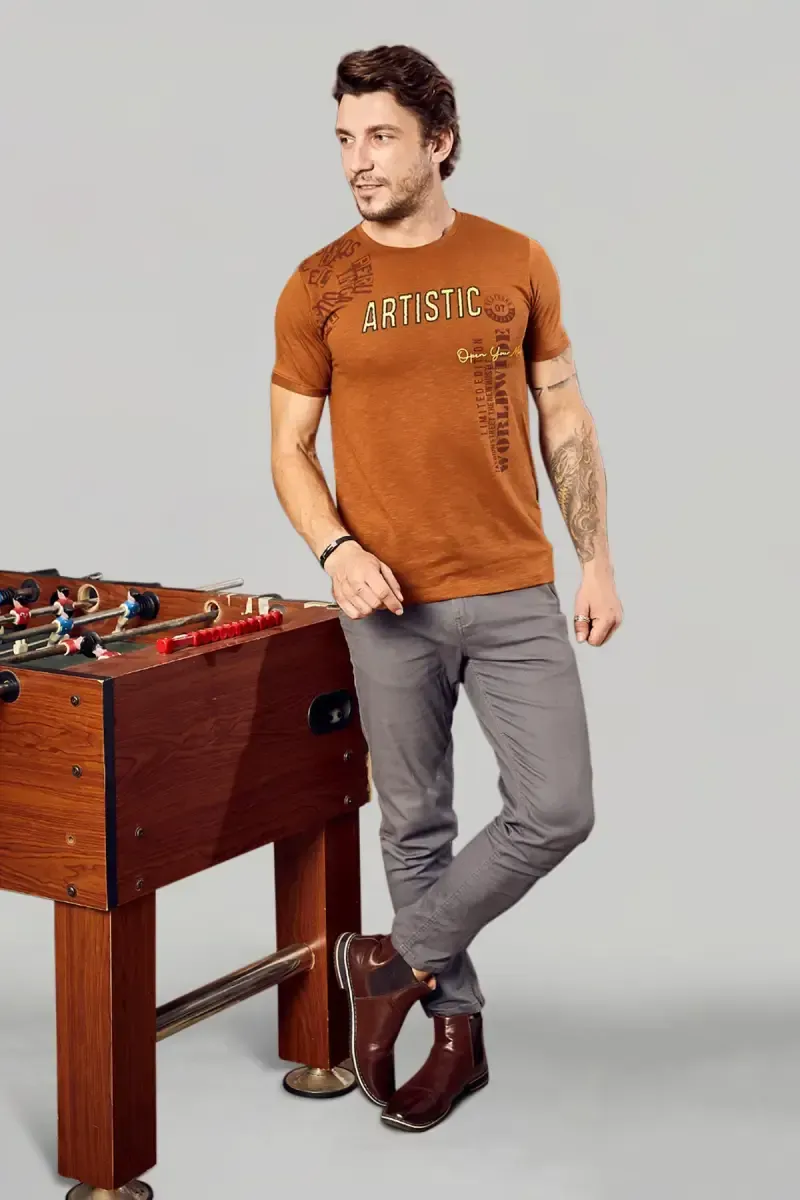 Cotton Typographic Printed T-shirt for Men