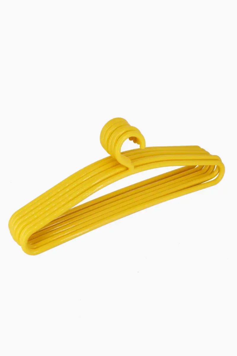 Plastic Cloth Hanger Set - 6 Pc 011404PLAYEL
