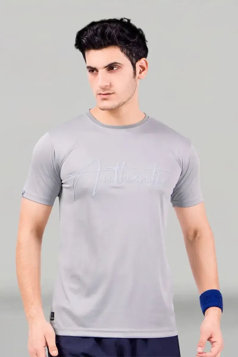 Men's Cotton Blend Embossed Print T-shirt