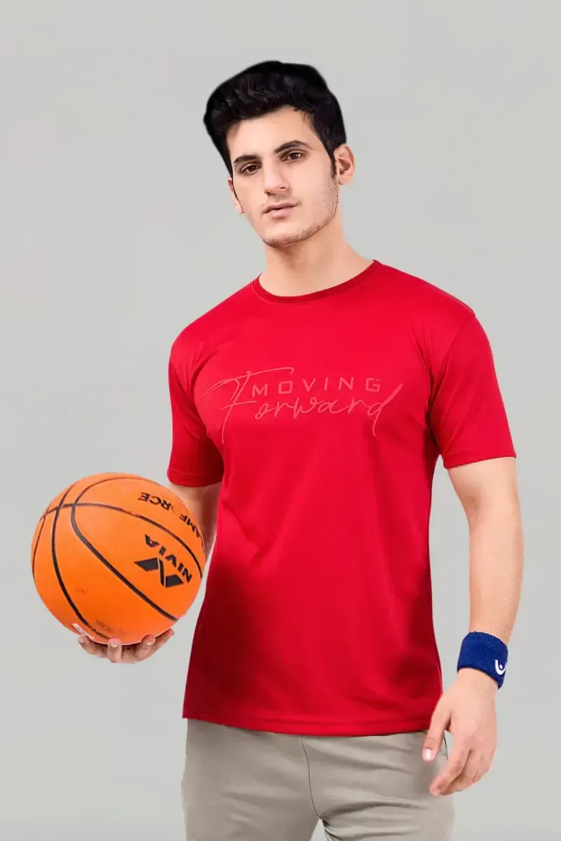 Men's Cotton Blend Embossed Print T-shirt