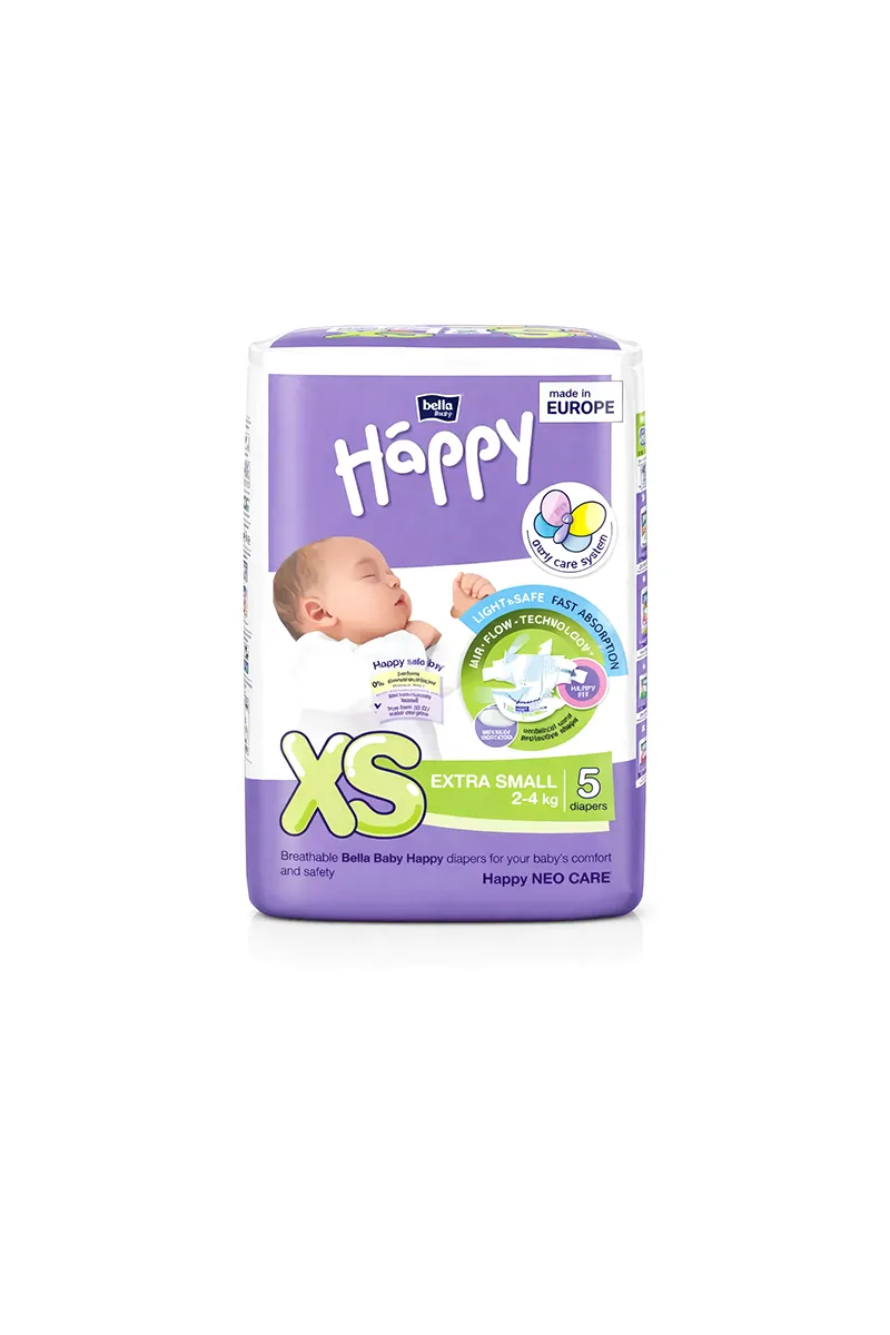 Bella Baby Happy Extra Small Diapers (5 Pieces)