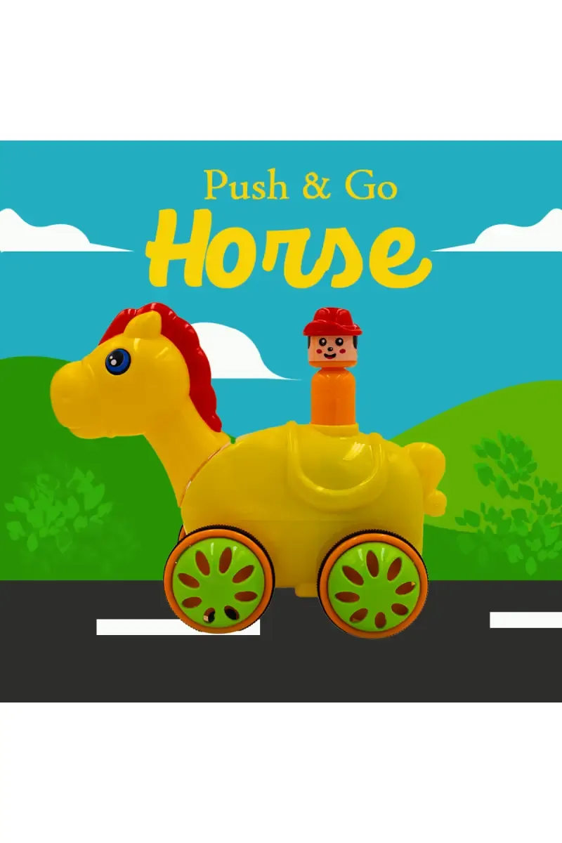 Push & Go Horse Toy For Kids (Multicolor)