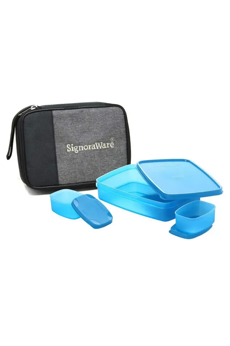Signoraware Plastic Compact Lunch Box With Bag - 1050ml