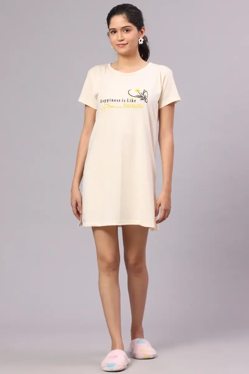 Cotton Printed Night Dress for Women