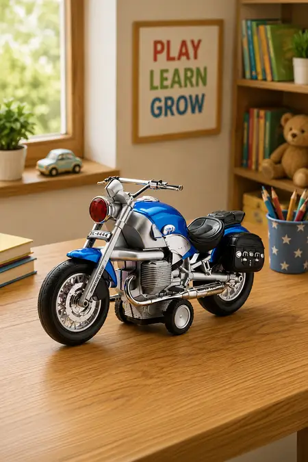 Friction-Powered Harley Push and Go Bike Toy - Blue 011553BLU