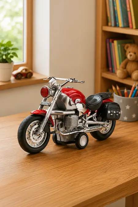 Friction-Powered Harley Push and Go Bike Toy - Red