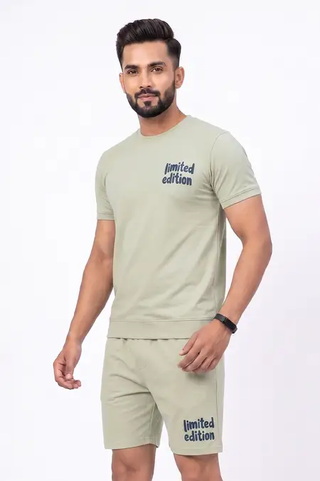 Cotton T-shirt with Shorts Sets for Men (2-Pcs Set)