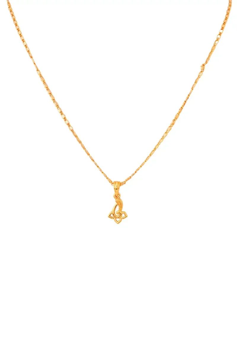 Gold Plated Floral Pendant Chain for Women and Girls