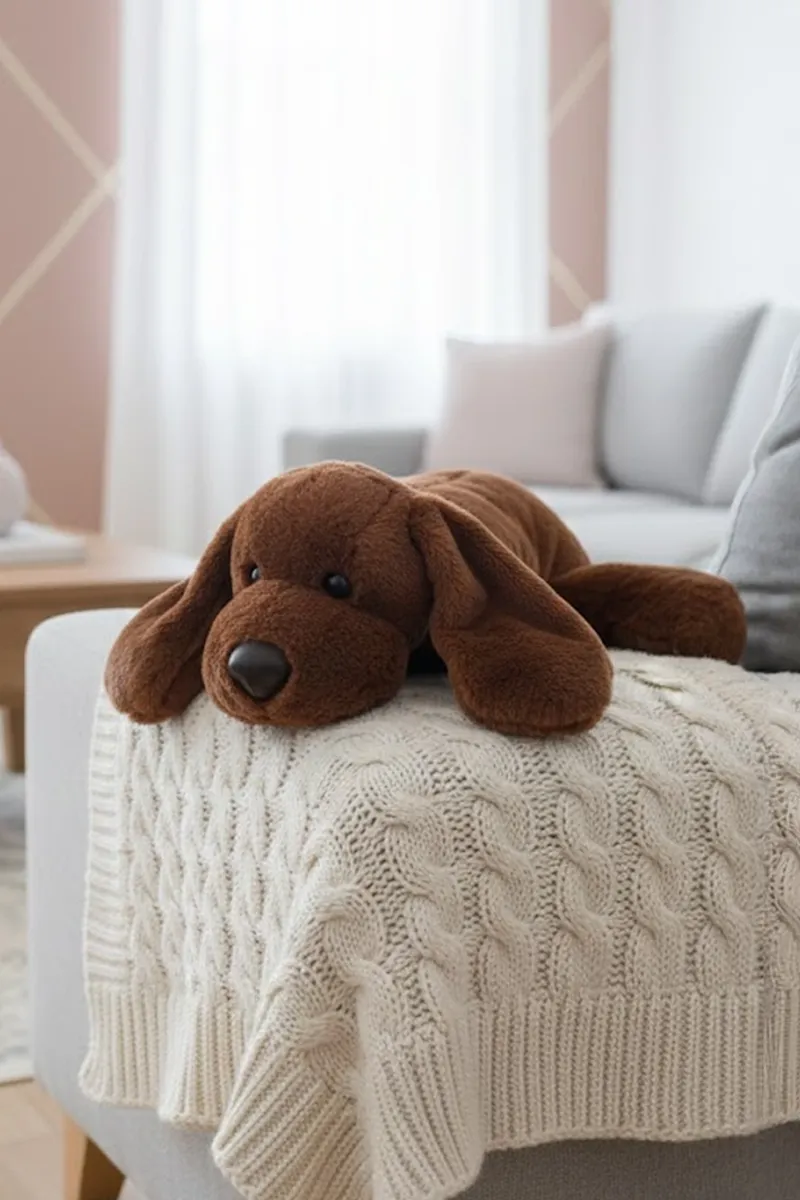 Lazy Dog Plush Stuffed Toy - 15 Inch 011747BRO