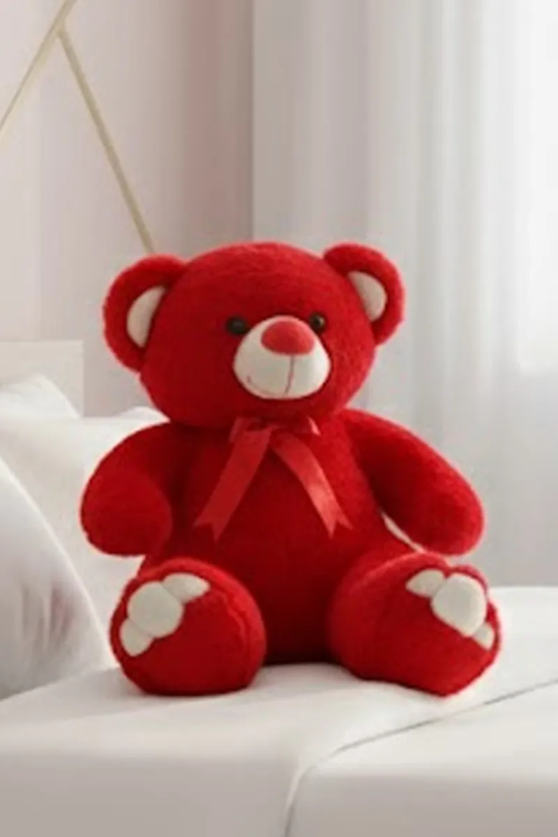 Patch Teddy Plush Stuffed Toy - Red (15 Inch)  011753RED