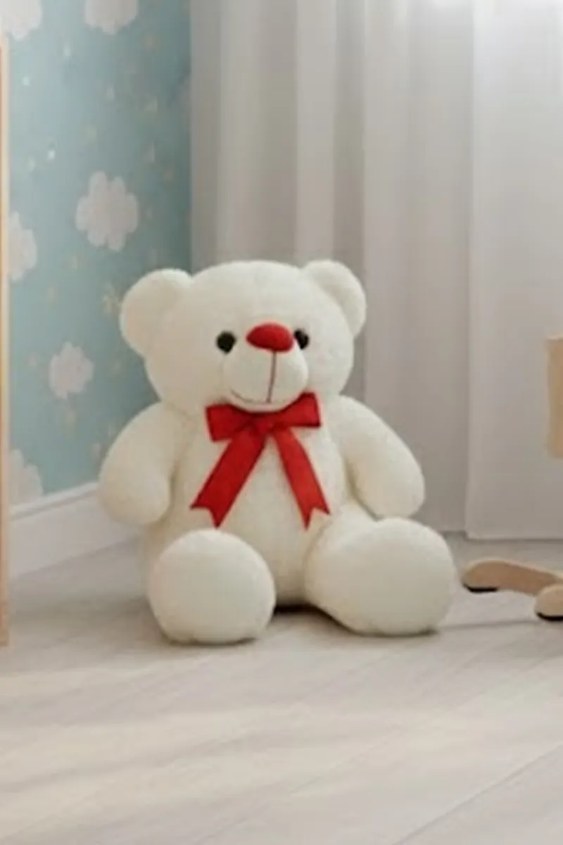 Lovely Toys Rabbit Fur Teddy Plush Stuffed Soft Toy - (Off White) 011759OFFWHI