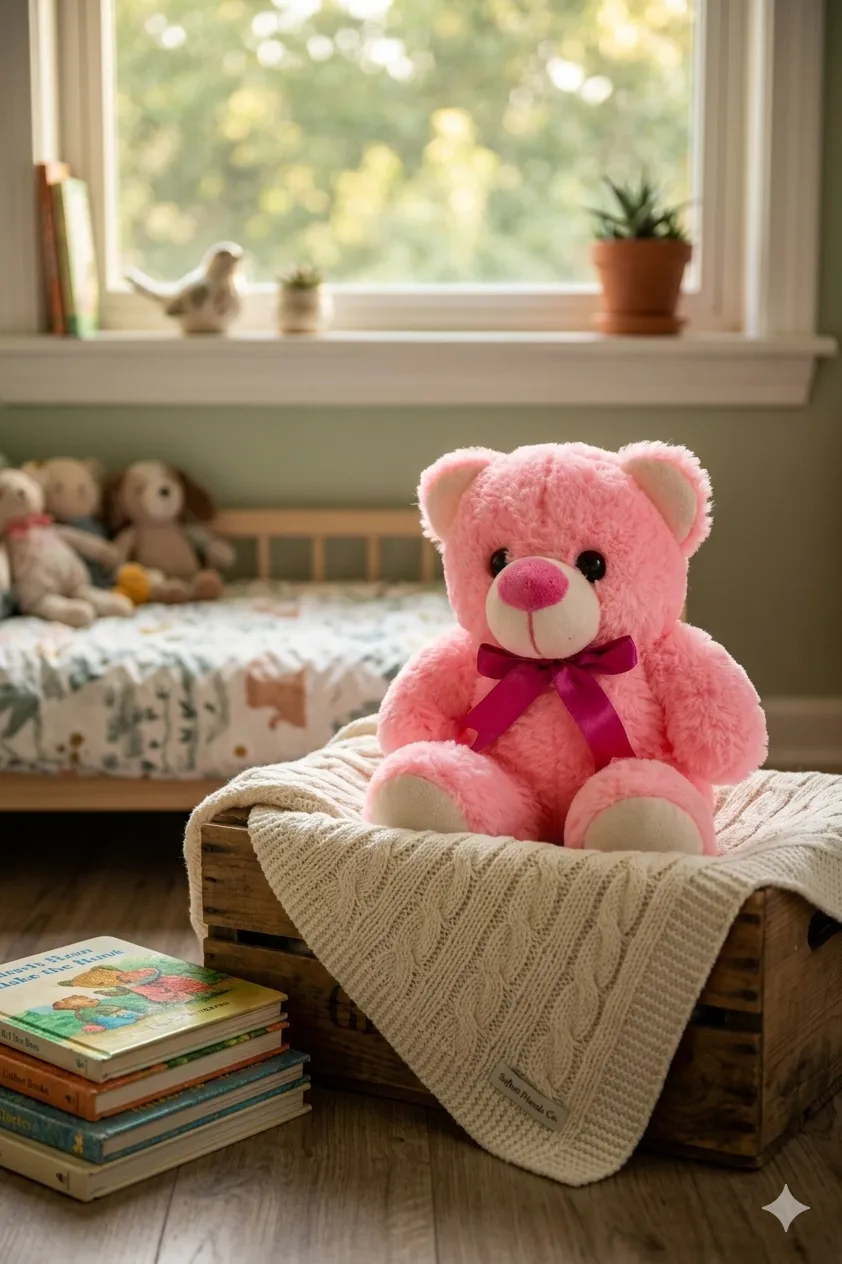 Lovely Toys Rabbit Fur Teddy Plush Stuffed Soft Toy - (Pink)