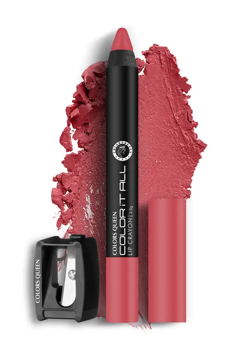 COLORS QUEEN Matte Lipstick Lip Crayon - 3.5g (Peach Love) 