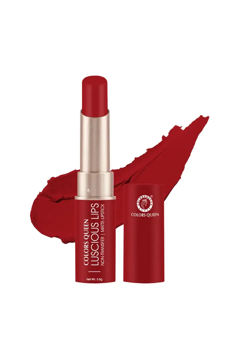 Colors Queen Luscious Non Transfer Creamy Matte Lipstick - 3.5g (Chilly Red)